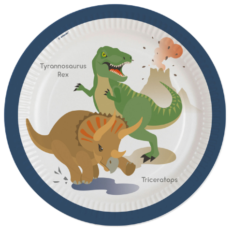 Парти чинийки Веселите динозаври Happy Dinosaur - 8бр, 23см