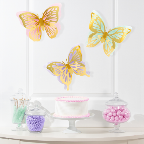 Декорация за стена пеперуди Butterfly Shimmer, 3 броя 1