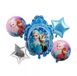 Комплект балони Замръзналото Кралство огледало и звезди Frozen, 5 броя