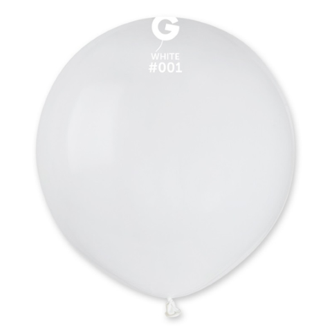 Кръгъл балон бял латекс 48 см G150/01
