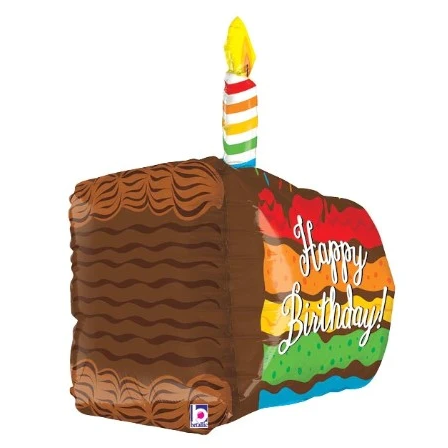 Фолиев балон за рожден ден парче шоколадова торта, 55 х 70 см 1