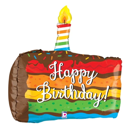 Фолиев балон за рожден ден парче шоколадова торта, 55 х 70 см