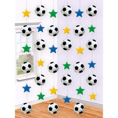 Висящи декорации футболни топки и звезди Футбол 6бр, 210см