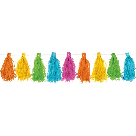 Гирлянд от сглобени разноцветни тасели/пискюли дъга, 20 бр. х 30 см 1