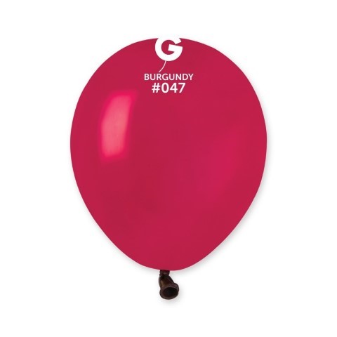 Малък кръгъл балон бордо пастел 13 см G90/47, пакет 100 броя 1