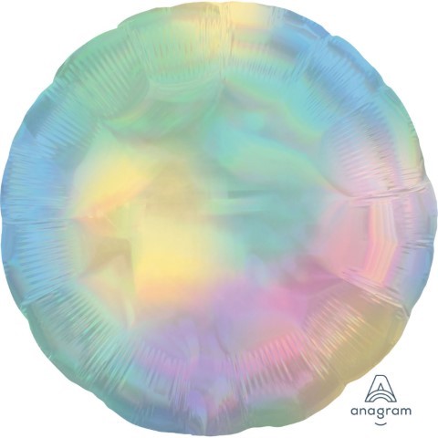 Фолиев балон кръг - дъга пастел, иридесцентен в преливащи цветове 43 см