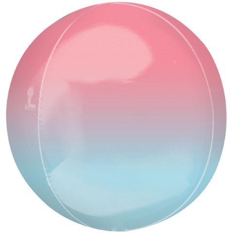 Фолиев балон сфера омбре синьо-червен
