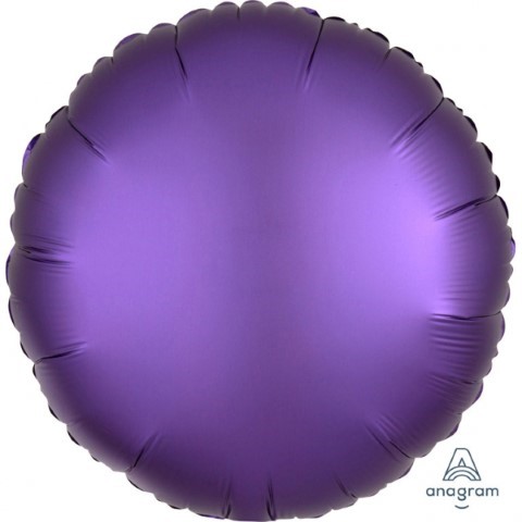 Фолиев балон кръг - лилав сатен, 43 см