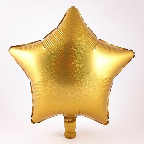 Фолиев балон звезда 45 см. блестящо злато холографен