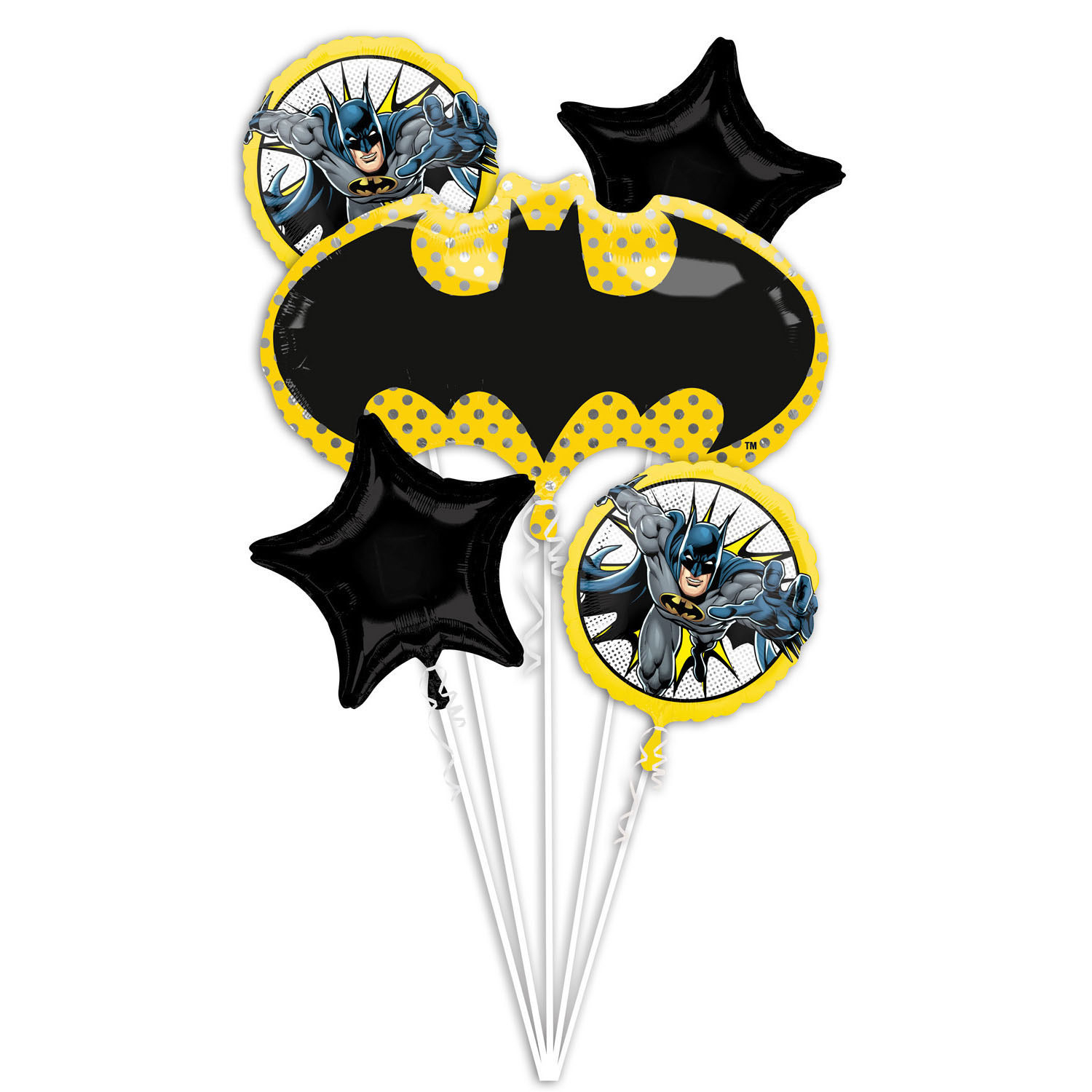 Комплект фолиеви балони Батман, 5 броя