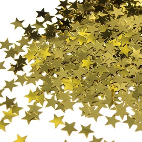 Насипни конфети звезди злато металик 1 см, 30 гр