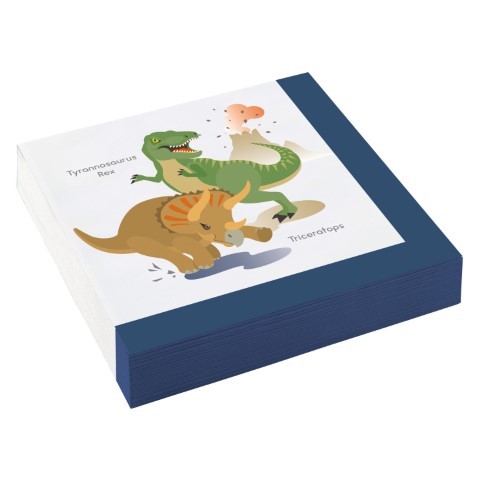 Парти салфетки Веселите динозаври Happy Dinosaur - 20бр, 33x33см
