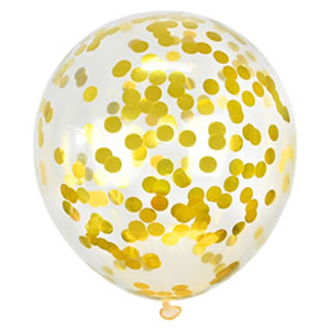 Прозрачен Балон със Златни конфети