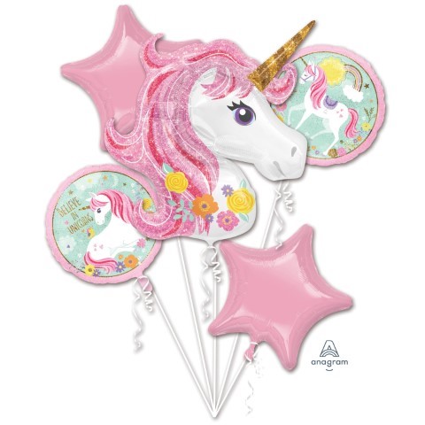 Сет от 5 фолиеви балона Вълшебен Еднорог, Magical Unicorn