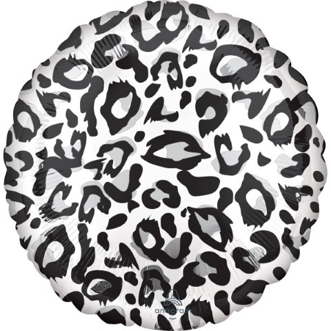 Фолиев балон животински принт снежен леопард кръг 43 см