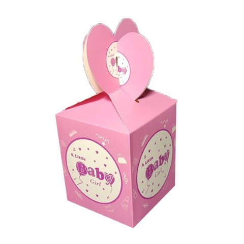 Кутийка за дребни подаръчета, лакомства бебешко парти момиче в розово