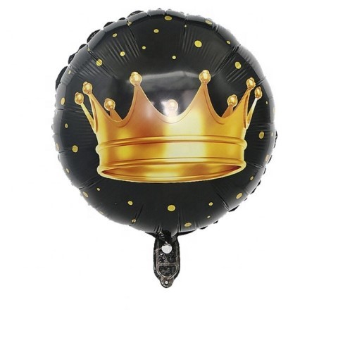 Балон черен кръг със златна корона