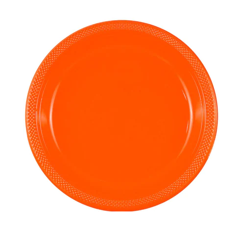 Малки чинийки оранжеви- пластмаса, 10 броя