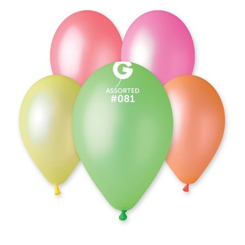 Латексови балони неон микс - 30 см, 5 броя