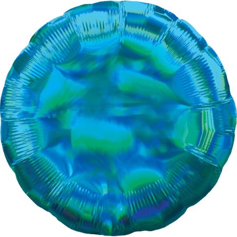 Фолиев балон кръг циан/синьо-зелен иридесцентен/преливащи се цветове, 43 см