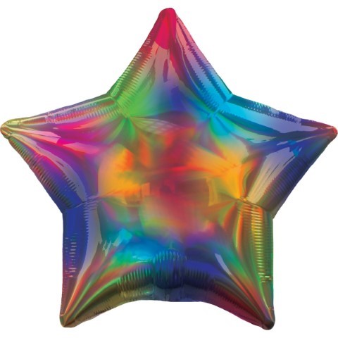 Фолиев балон звезда дъга иридесцентен/преливащи се цветове, 43 см