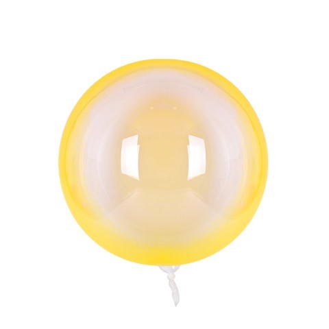 Прозрачен с цвят - жълт кръгъл балон PVC 45 см