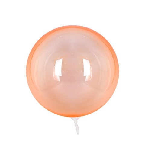 Прозрачен с цвят - оранжев кръгъл балон PVC 45 см