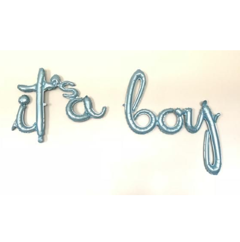 Надпис от балони за бебешко парти It's a boy - бебе момче