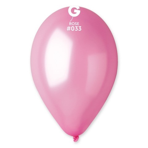 Балон розов металик 30 см GM110/33, пакет 100 броя