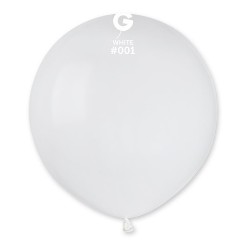 Кръгъл балон бял латекс 48 см G150/01, пакет 50 броя 1