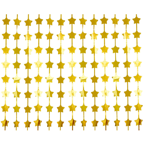 Бляскава завеса от ресни звезди, злато металик, 100 х 200 см 1