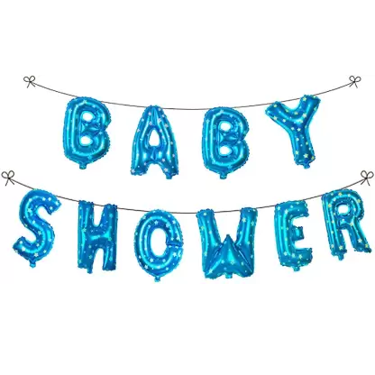 Син надпис от балони Baby Shower за бебешко парти, бебе момче