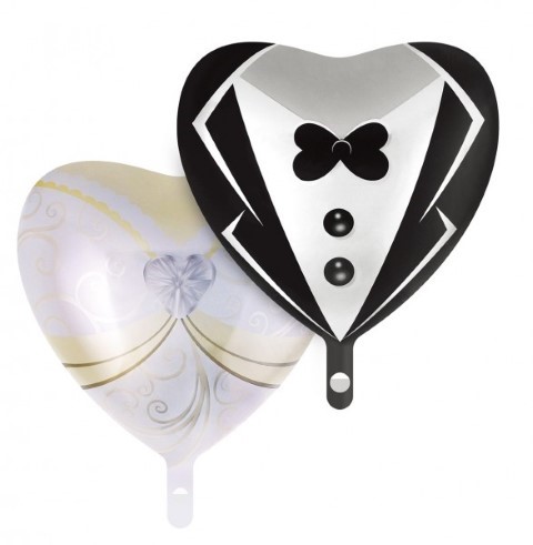 Балони сърце младоженец и булка, сватбена двойка, костюми 2 броя