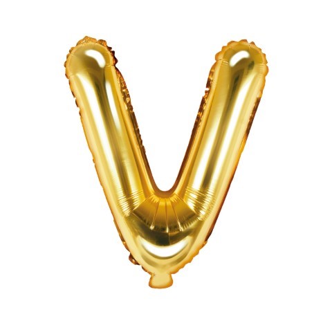 Фолиев балон буква V 35 см, злато