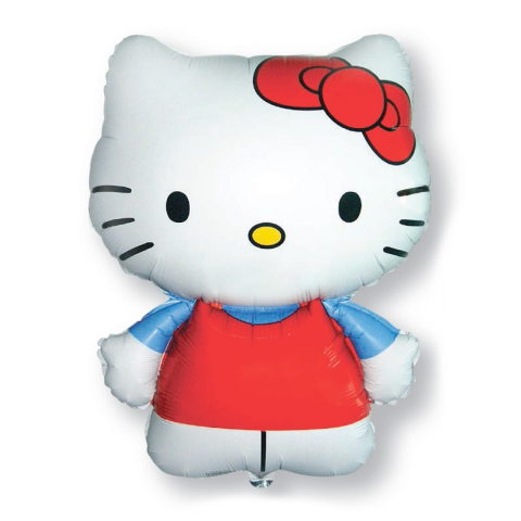 Балон Хелоу Кити Hello Kitty фигура с червена панделка, 50 х 70 см
