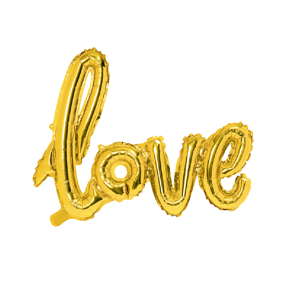 Фолиев балон надпис LOVE злато, 103 х 70 см