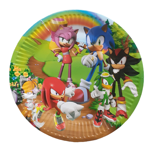 Парти чинийки Соник Таралежа Sonic the Hedgehog, 18 см, 10 броя